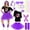 Purple, variant on 80s Costume Accessories Set for Women – 80s Fnacy Dress Outfit with 'I Love The 80s' T-Shirt, Tutu Skirt, Neon Accessories for 1980s Theme Party, Hen Do, Festival