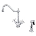 thumbnail image 1 of Kingston Brass KS1231PXBS Double Handle Kitchen Faucet With Side Sprayer, 1 of 1