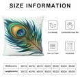 thumbnail image 5 of JRXY  Peacock Feather Throw Pillow Cover Black Cushion Cover for Nubuck Leather Sofa Chesterfield  Soft Decorative Pillowcase White, 5 of 5