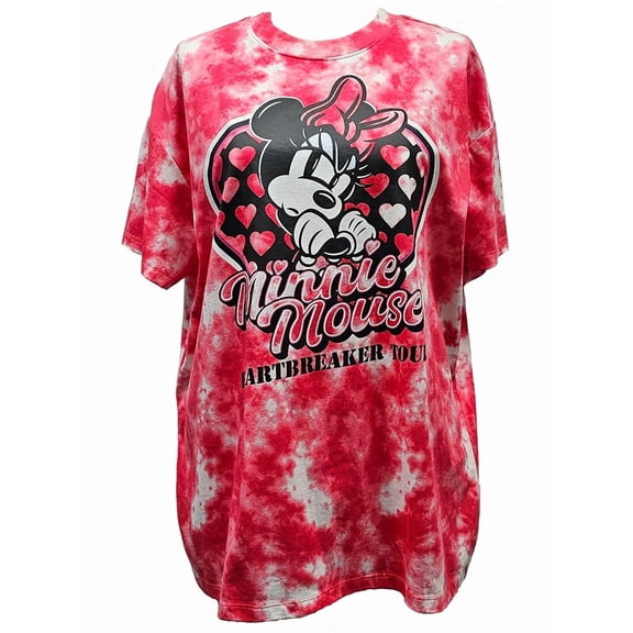 Disney Minnie Pink Tie-Dye Oversized Junior Tee (Women's), XS-XL
