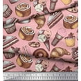 thumbnail image 3 of Soimoi Poly Georgette Fabric Cupcake,Donut & Cookies Food Print Fabric by The Yard 42 Inch Wide, 3 of 3