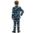thumbnail image 3 of Xoenoiee Shark Print Boys Velvet Tuxedo Suit 2 Piece Slim Fit Kids Formal Outfit Set with Blazer Dress Pant for Wedding, 11-12 Years, 3 of 7