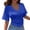 Blue, variant on Blouses for Women Short Sleeve Korean T Shirt Casual Loose Fit Pure Color Basic Top Arrival Summer Tops 3XL