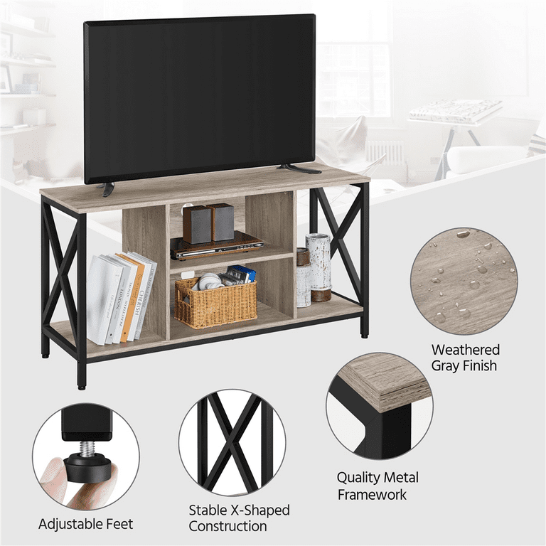 Alden Design 47 inch Wide TV Stand with Storage for Living Room