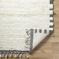 thumbnail image 3 of Hauteloom Yamin Wool Living Room, Bedroom Area Rug - Bohemian, Transitional - High Pile - Ivory, Charcoal, Slate Blue - 5' x 7'6", 3 of 5