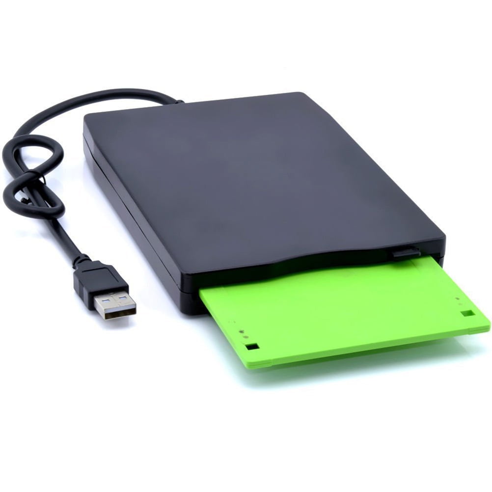 LULULION USB 2.0 External Floppy Disk Drive for Data Transfer Black Portable Diskette Reader