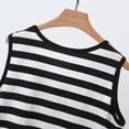 thumbnail image 5 of ClodeEU Women's Modal Stripe V-Neck Short Sleeve Tank, Casual Summer Loose Fit Top White,Womens Plus XXXXXL, 5 of 8