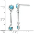 thumbnail image 4 of Sterling Silver Rhodium-Plated Turquoise Drop Dangle Earrings (Width 5.7) (Length 27) - Jbsp, 4 of 5