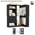 thumbnail image 5 of Freestanding 56.5 Inch Closet Organizer System with 4 Drawers, Homieasy Corner Closet System with 2 Rods and 6 shelves for Walk-In Closets, Bedroom, Black, 5 of 8