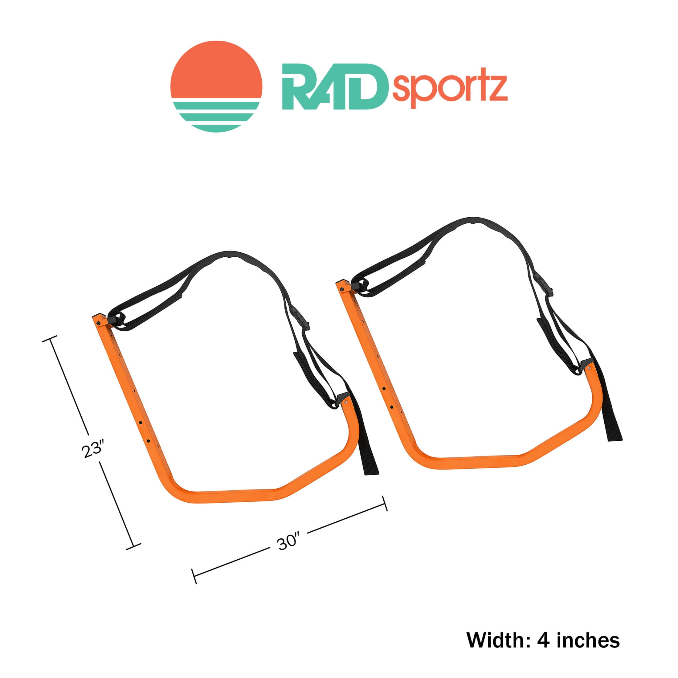 Rad Sportz Set of 2 Wall Mounted Kayak Hangers with 125lb Capacity (Orange)
