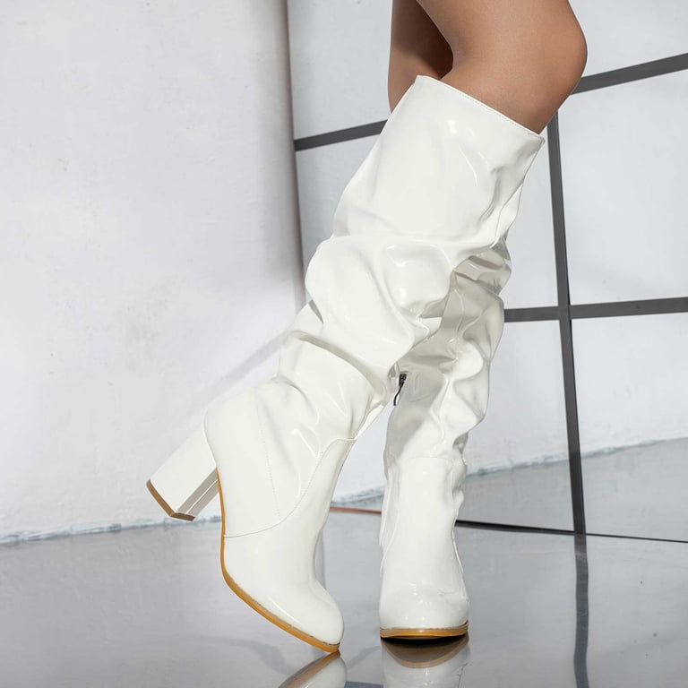 Dakaela Womens Knee High Boots Sexy Leather Slouch Dress Long Boot Chunky Heel Fashion Winter Shoes Dakaela Womens Knee High Boots Sexy Leather Slouch Dress Long Boot Chunky Heel Fashion Winter Shoes