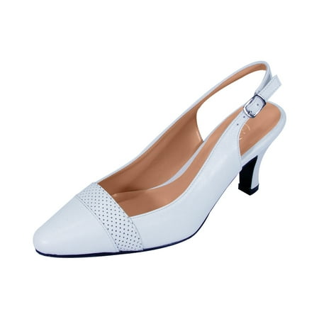 

PEERAGE Candy Women s Extra Wide Width Dress Slingback WHITE 6.5