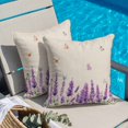 thumbnail image 4 of Spring Watercolor Throw Pillow Cover Purple Lavender with Butterfly Beige Cotton Linen Cushion Cover Throw Pillow Case with Invisible Zipper for Couch Sofa Bed Chair Car 18x18 Inch, 4 of 14
