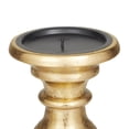 thumbnail image 5 of DecMode 3 Candle Gold Mango Wood Turned Style Pillar Candle Holder, Set of 3, 5 of 13