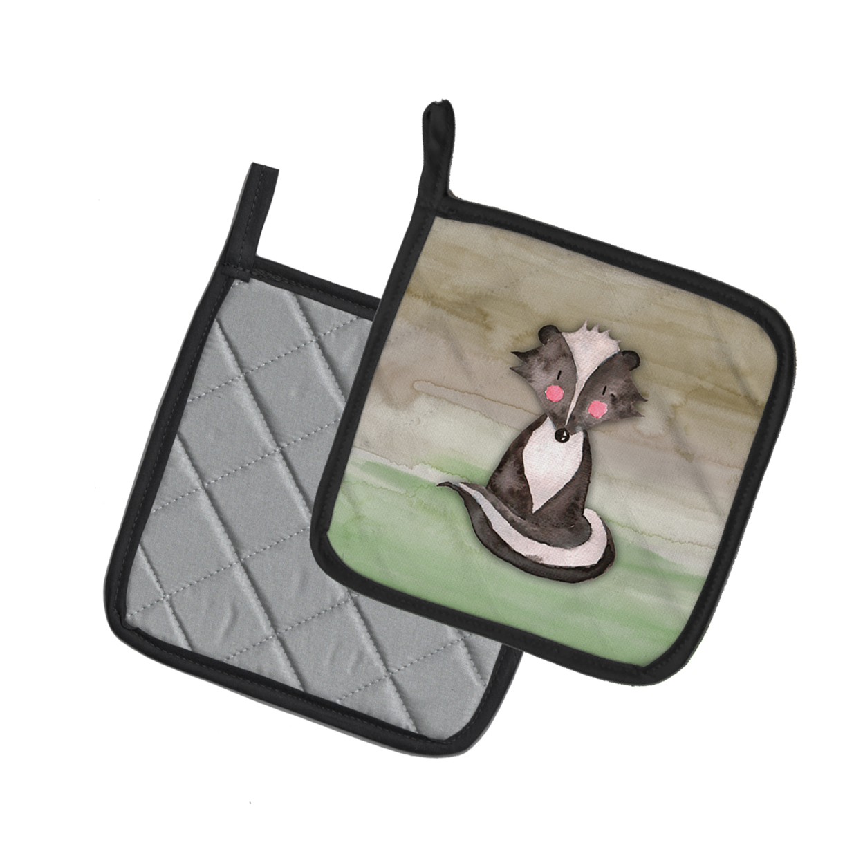 Caroline's Treasures Badger Watercolor Pair of Pot Holders