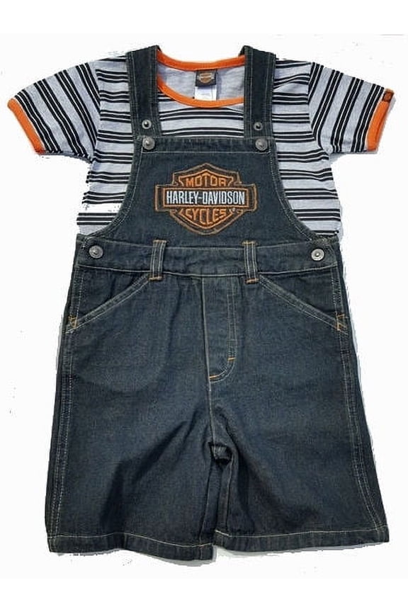 Infant Boy Denim Overalls (Shortalls) & Shirt Gift Set 12M Outfit