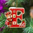 thumbnail image 4 of JeashCHAT Initial Letter Christmas Ornaments, Red Christmas Initial Ornaments Cute Reindeer Pendant Christmas Tree Hanging Decorations Xmas Gifts (E), 4 of 5