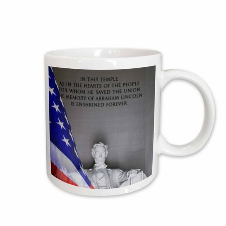 

3dRose Washington DC. Lincoln Memorial and American flag - US09 BJA0076 - Jaynes Gallery Ceramic Mug 11-ounce