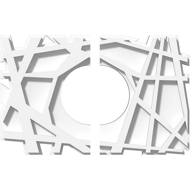 Ekena Millwork CMP12X8NO2-04000 4 in. ID x 4.25 in. Rectangle Novo Architectural Grade PVC Contemporary Ceiling Medallion - 2 Piece