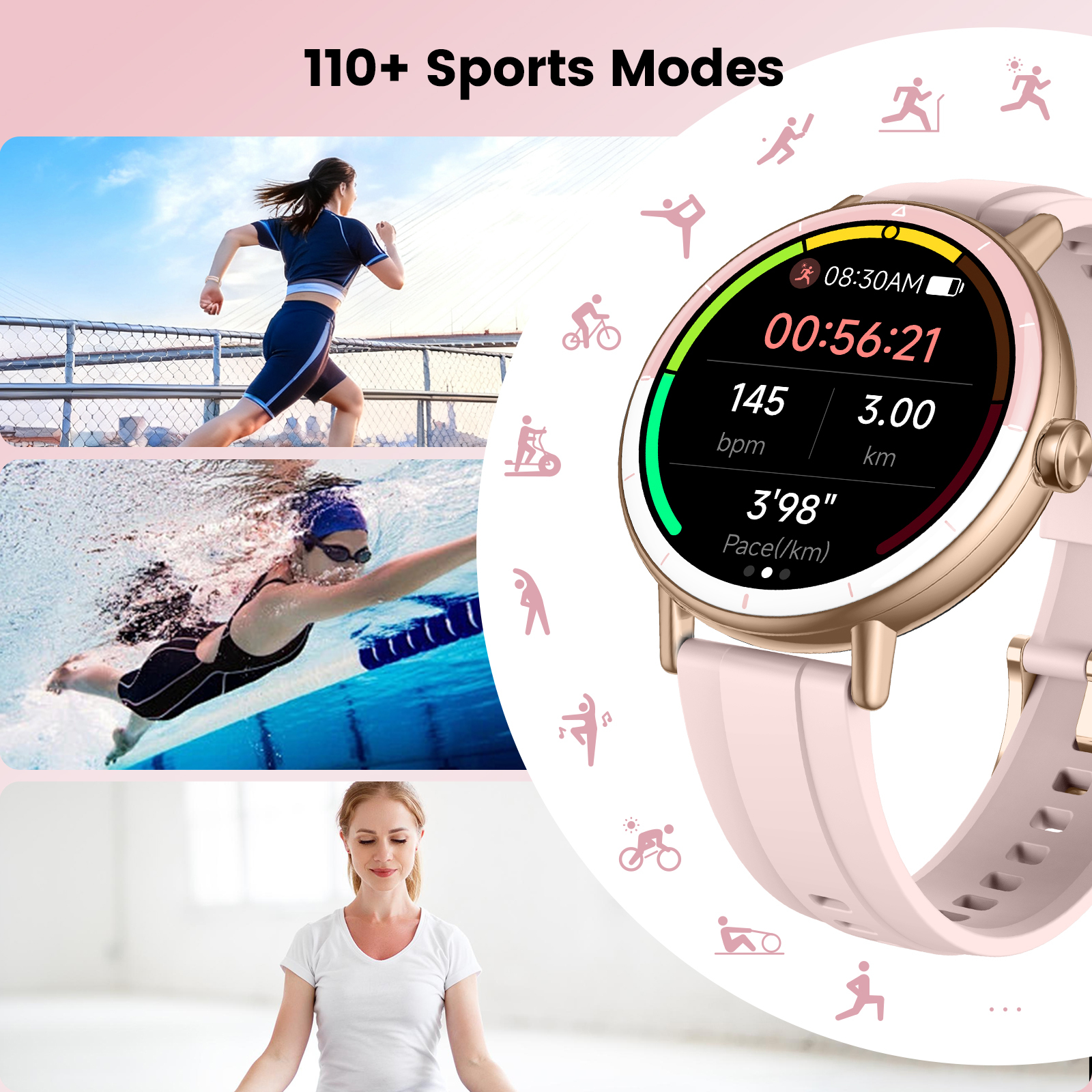 Cillso 1.27" HD Smart Watch for Women with Bluetooth Calling photo 8