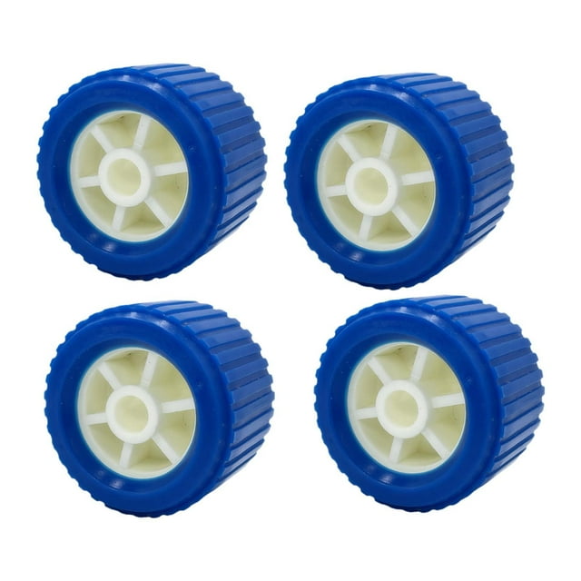 DYNWAVECA 4Pcs PU Ribbed Wobble Roller Caravans Components Sturdy Practical Easy to Install Yacht Guides Rollers for Marines Campers