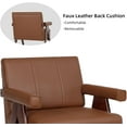 thumbnail image 4 of Coewske Modern Comfy Accent Chair Faux Leather Comfy Leisure Arm Chair w/ Wood Frame Home Office Brown, 4 of 8
