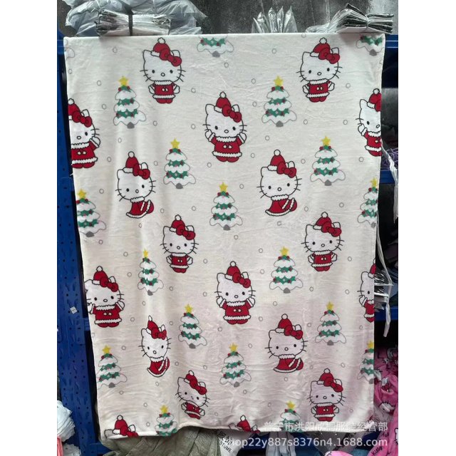 Sanrio-Manta de franela grande de dibujos animados de Hello Kitty, fantasma de Navidad, manta de siesta de sofá, Sábana de cama, regalo de Festival Kawaii