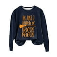thumbnail image 4 of Blue Halloween Shirts Women Crew Neck Fall Embroidered Sweater, Cute Top, Lightweight Long Sleeve Pullover, Loose Fit Design M, 4 of 4