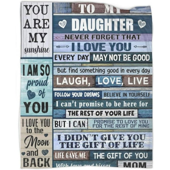 LHSHID Daughter Gift from Mom Gifts for Daughters from Mothers Birthday Gifts for Daughter Adult Flannel Blanket for Anniversary Birthday to My Daughter Blanket 50"x60"
