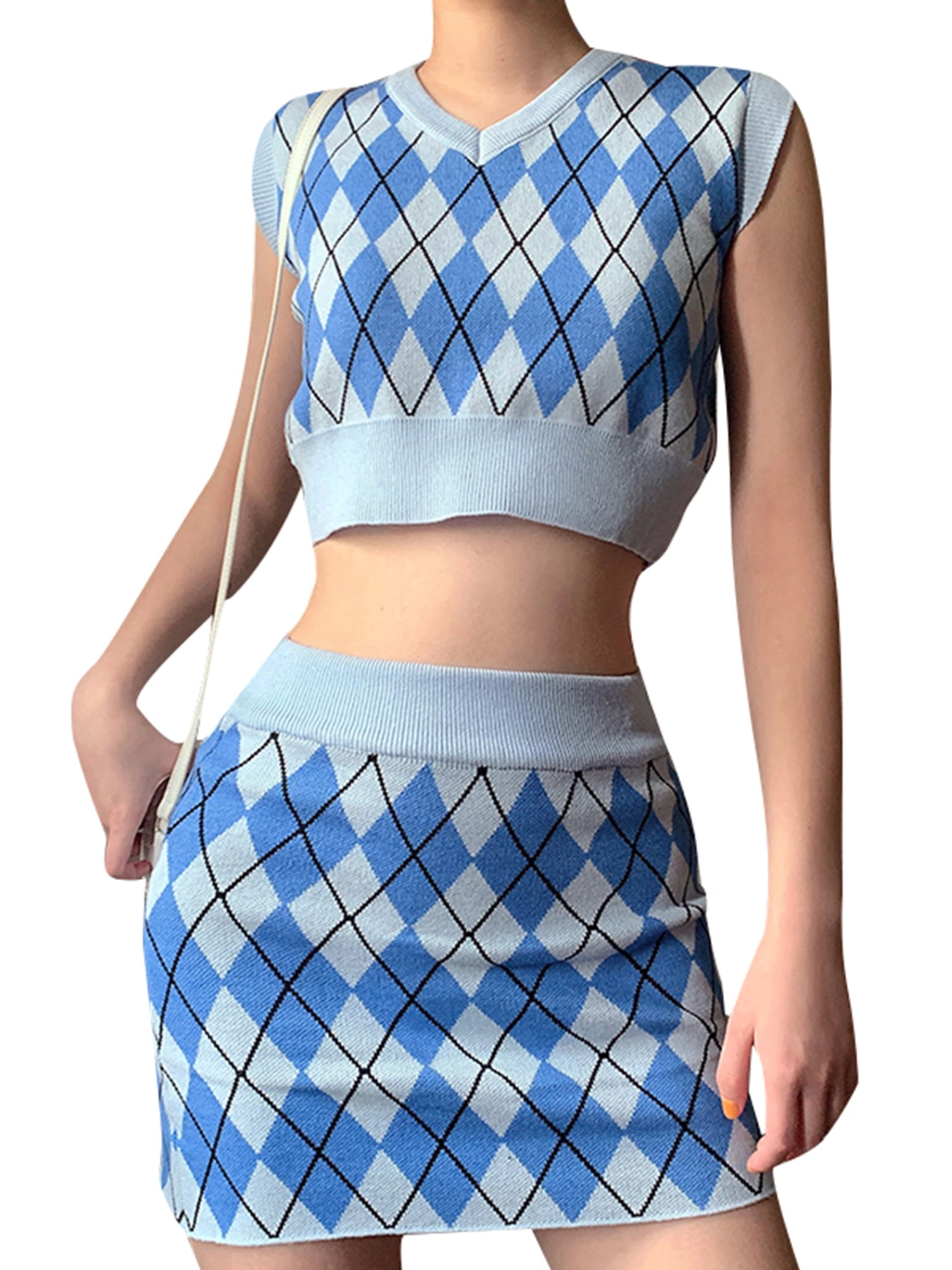 Puloru Ladies Two Piece V-neck Sweater 