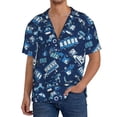 thumbnail image 3 of Fotbe Blue Bus print Short Sleeve Button Down Shirts for Men Casual Summer Beach Wrinkle Free Shirt-Large, 3 of 7