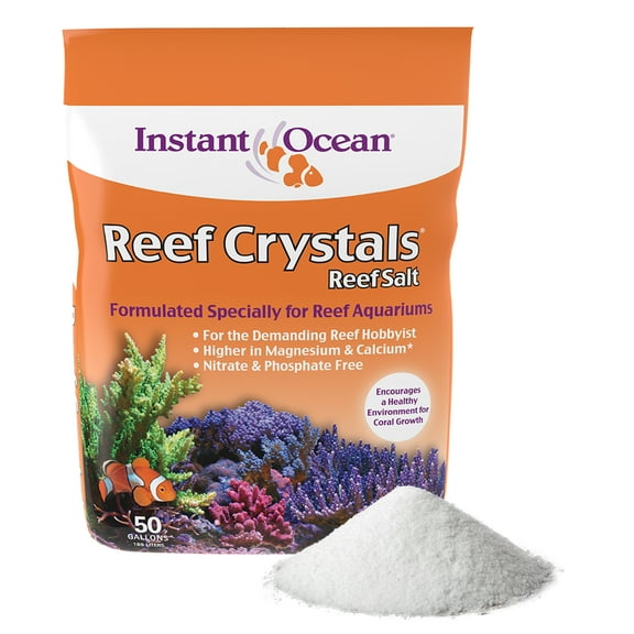 Instant Ocean Reef Crystals Reef Salt for Reef Aquariums, Treats 50 Gallons