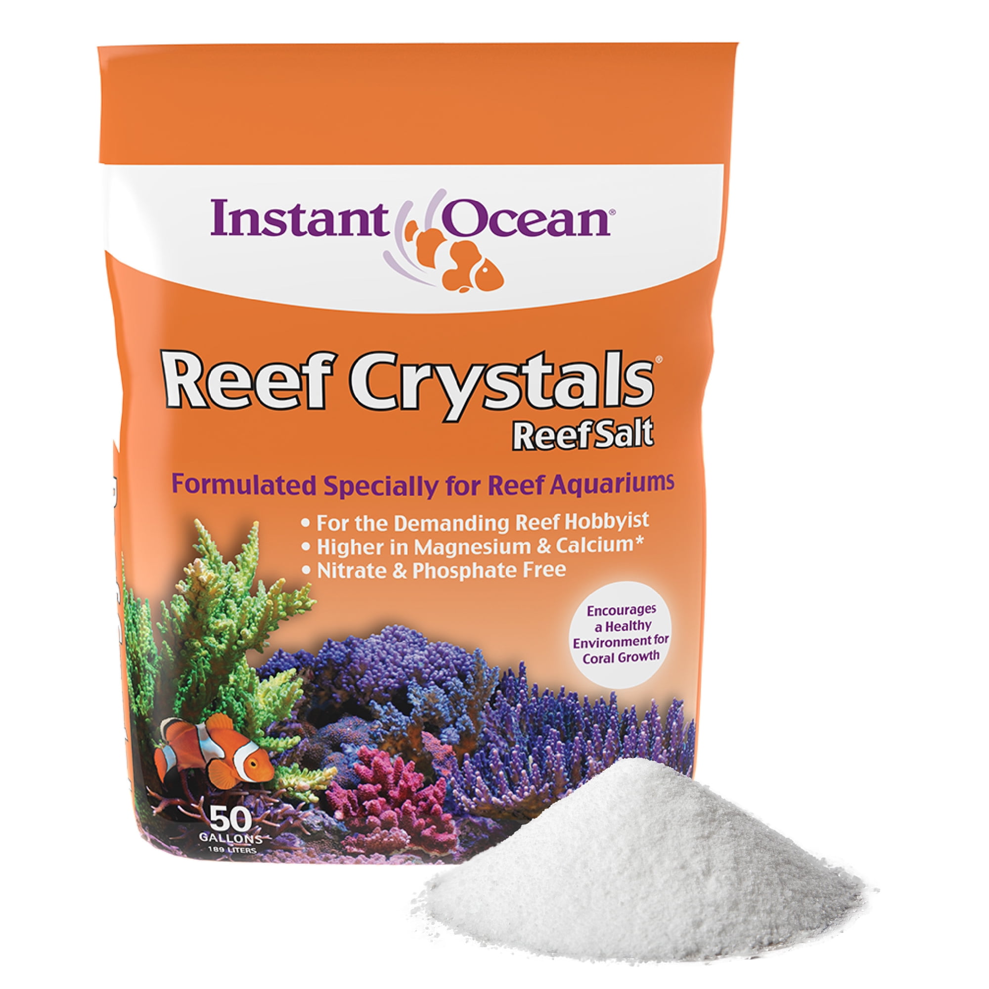 Instant Ocean Reef Crystals Reef Salt for Reef Aquariums, Treats 50 Gallons