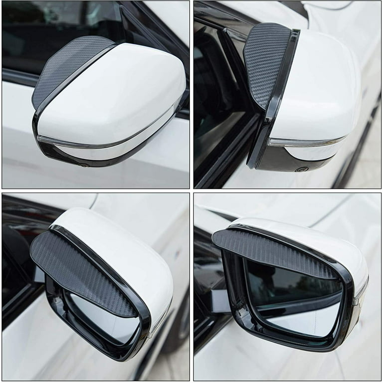 2pcs Car Rear View Mirror Rain Visor Guard, Carbon Fiber Car Side