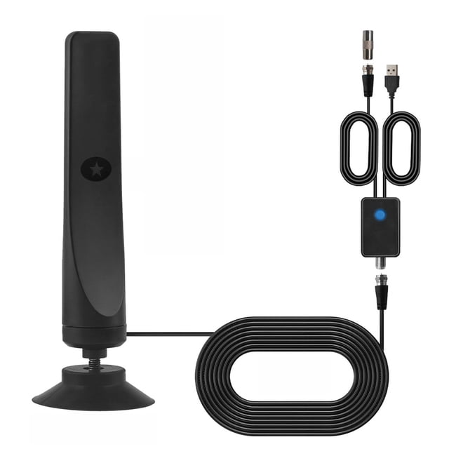 Antena Portátil Alta Ganancia Digital TV Con Soporte Refuerzo Señal 4K 1080p 50 Millas Range Plug Play para