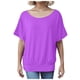 thumbnail image 3 of Camiseta oversize de mujer con mangas murciélago y manga corta - Poliéster, cuello redondo, liso/estampado floral, S-XXL para uso informal/de oficina, 3 of 4