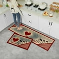 thumbnail image 4 of Red Kitchen Rugs Retro Utensils I Love My Kitchen Mat Red Kitchen Decor And Accessories Checkerboard Non-Slip Kitchen Rug and Mats Floor Mat Runner Rug for Kitchen Laundry Living Room Front Door, 4 of 6