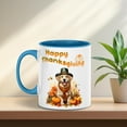 thumbnail image 4 of Happy Thanksgiving Golden Retriever Welcome Thankful Fall Autumn Pumpkin 11oz Accent Two-tone Mug Goldens Dog Lover Gifts Idea Coffee Tea Cup - 02021, 4 of 5