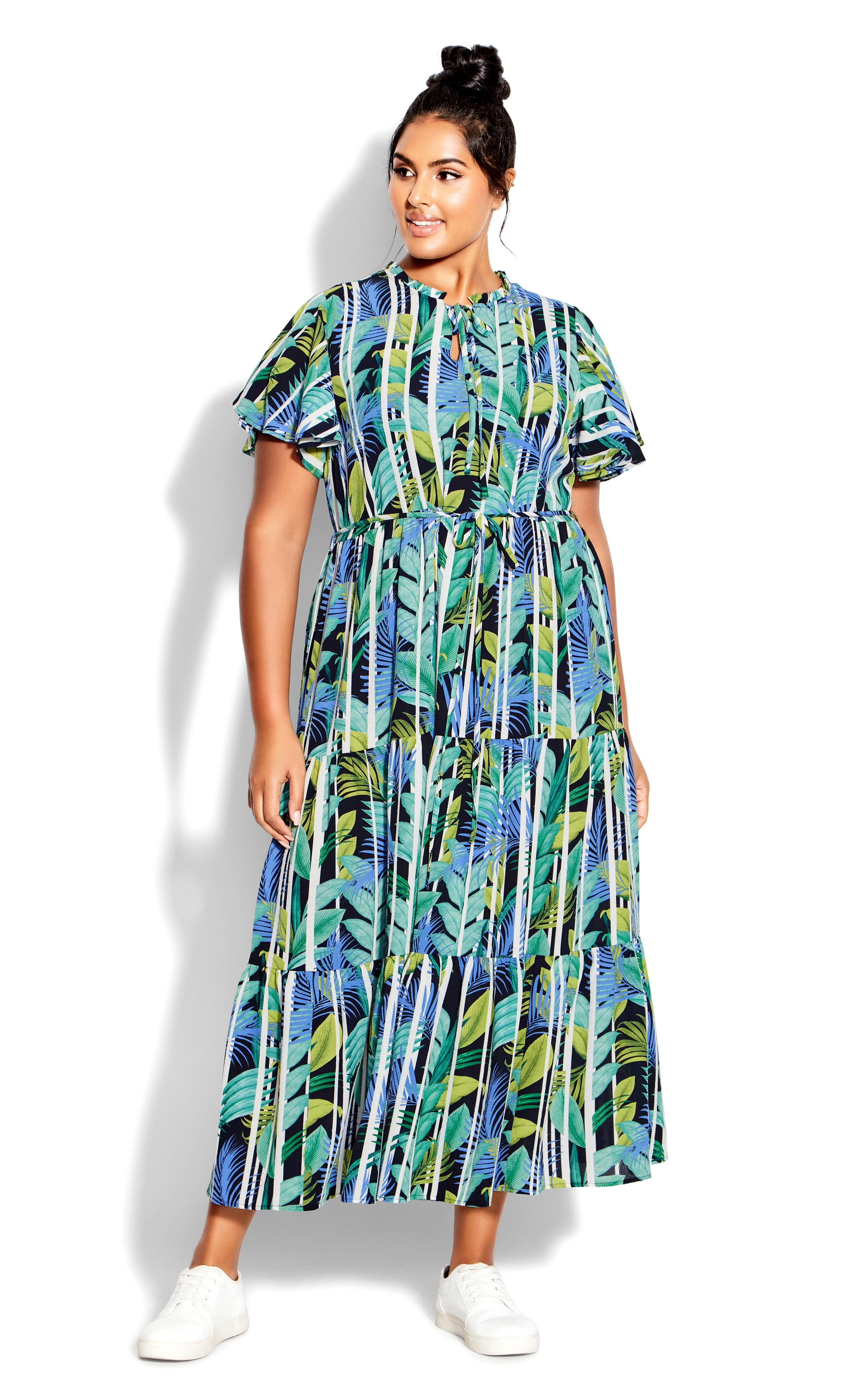oasis palm print dress