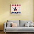 thumbnail image 4 of Canvas Print Wall Art Oil Paintings American Flag Day Freedom Star Picture Prints Artwork for Living Room Kitchen Bathroom Bedroom,Stretched and Framed Ready to Hang,Red and Blue Lattice on Linen, 4 of 9
