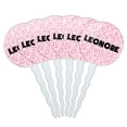 thumbnail image 1 of Leonore Cupcake Picks Toppers - Set of 6 - Pink Speckles, 1 of 1