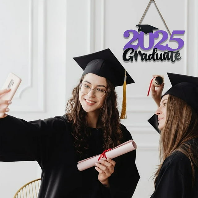 Xihbxyly Letrero de Graduación, Decoración de Pared de Madera para El 2025, Colores Vibrantes, Diseño Ligero y Duradero, Ideal para Fiestas, Ideal para Graduaciones y Celebraciones.