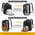 thumbnail image 3 of Lovevook Lunch Backpack for Men, Insulated Cooler Lunch Box Backpack Picnic, Travel Backpack Fit 17 Inch Laptop with Lock & USB-Black, 3 of 7