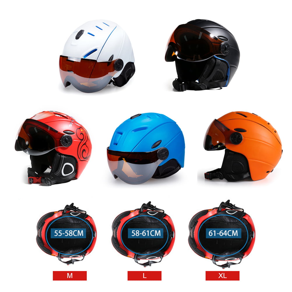 2-in-1 Visor Ski Snowboard Helmet Detachable Snow Mask Anti-fog Anti-uv Integrated Goggle Shield Low Weight Adults Men Women 