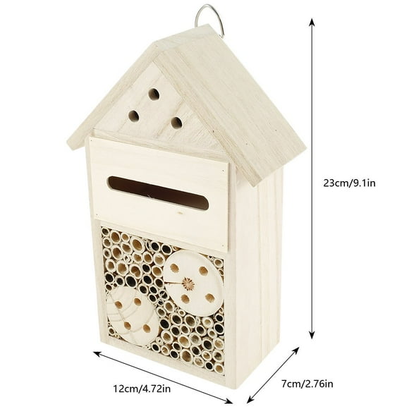 Bee House Insect Nest Box Garden Outdoor Wooden Insect Bee House Wooden Insect Room Shelter Nest Box Decoration Garden Shelter