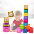 thumbnail image 4 of EeaseMX Tazas apilables divertidas con números, letras y campanas, juguetes educativos para bebés, juguetes apilables para niños pequeños., 4 of 8
