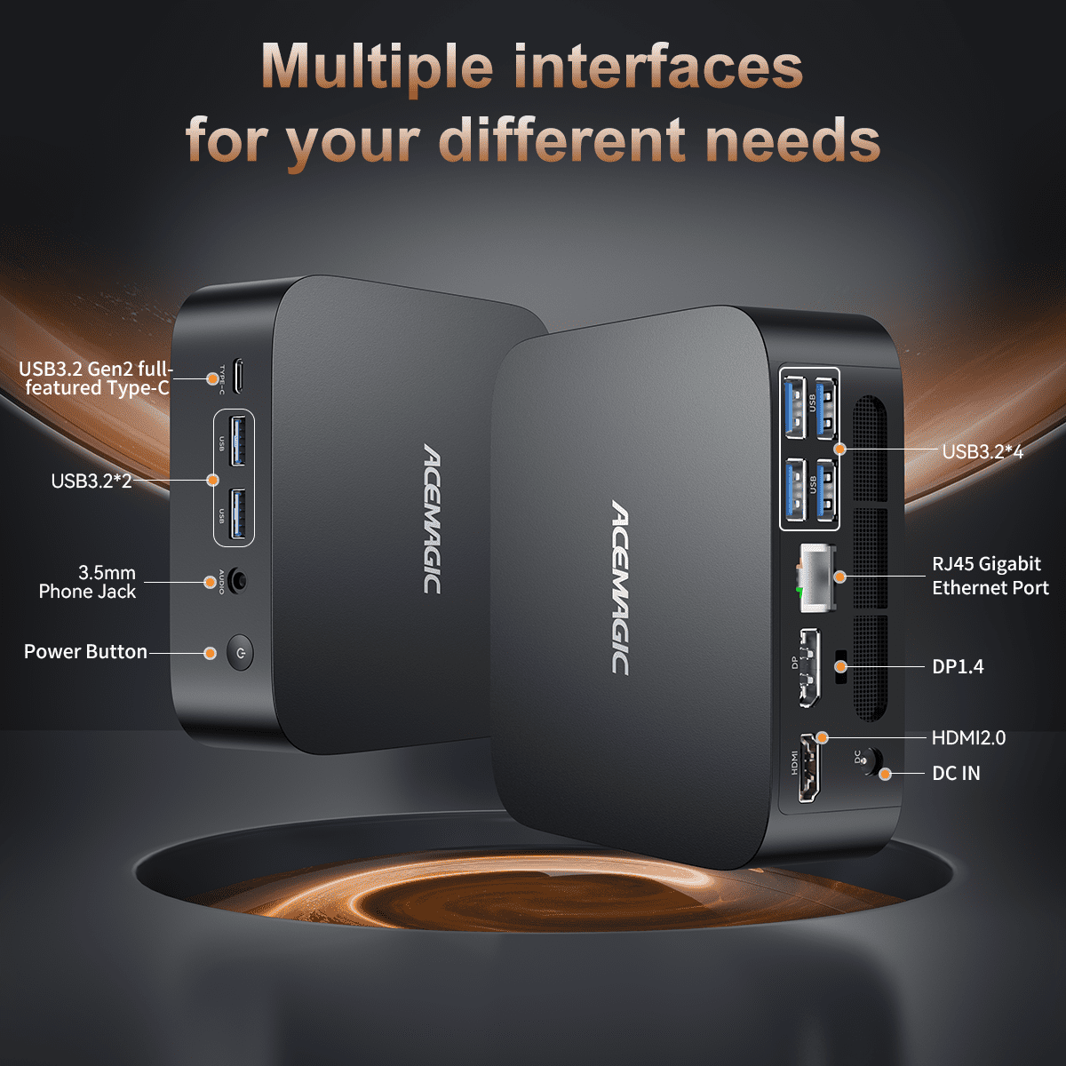NIPOGI, Mini PC K1, AMD Ryzen Embedded R2544, 16GB DDR4 512GB SSD