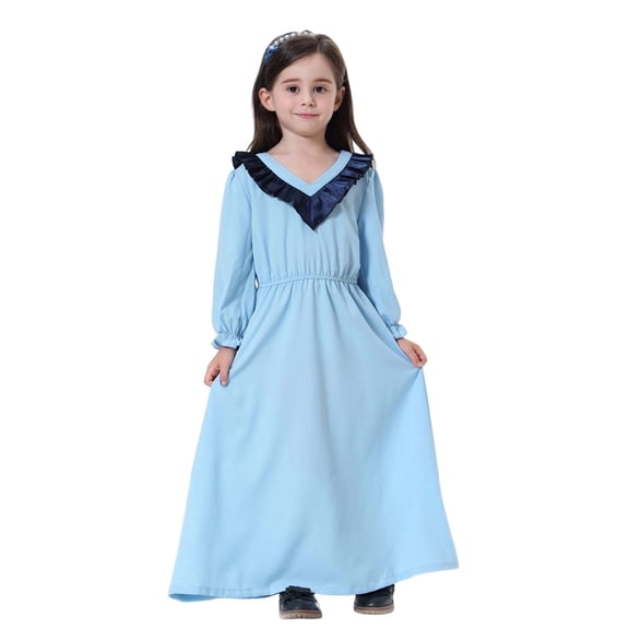 sususu Flower Girl Dress Toddler Elegant Long Abaya Robe Ethnic Dress For Teen Girls Casual Party Wear Dress Up Clothes for Girls