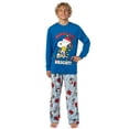 thumbnail image 7 of Peanuts Christmas Pajamas Men's Snoopy Woodstock Merry & Bright Holiday AOP Fleece Pajama Pant 2-Piece Pajama Set, 7 of 7