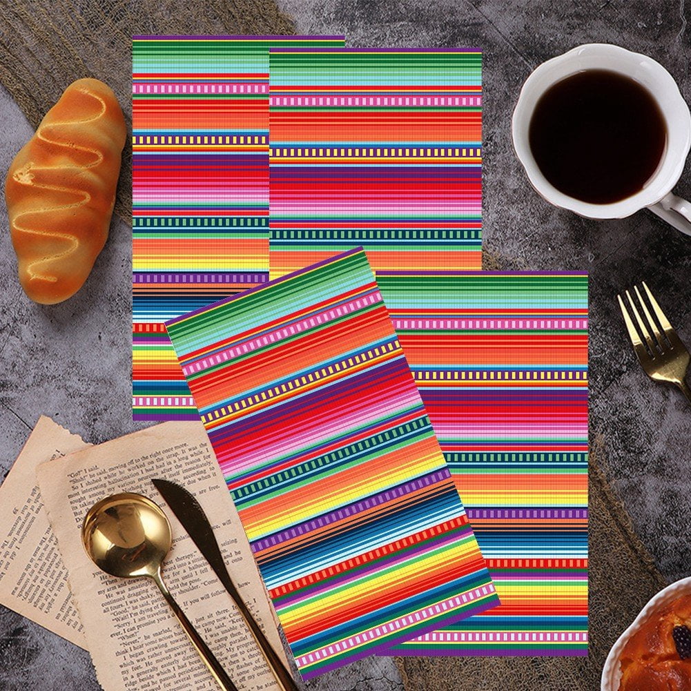 Yvsxxv 100 Pack Mexican Fiesta Guest Napkins Mexican Themed Colorful Dinner Napkins Mexico Fiesta Paper Hand Towel for Cinco De Mayo Fiesta Tableware Baby Shower Birthday